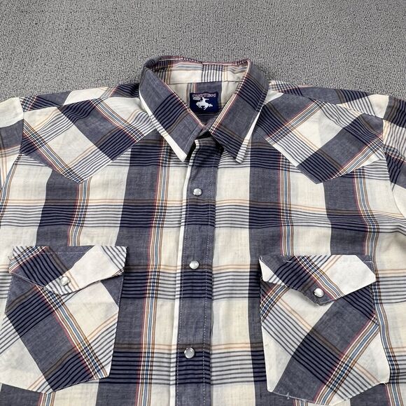 Vintage Chute 1 Shirt Adult Extra Large Plaid Pearl Snap Button Up Western Men's - Picture 8 of 15